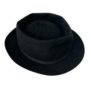 Paul Stuart Black Felt Fortnighter Hat Soft Fur Felt Fedora